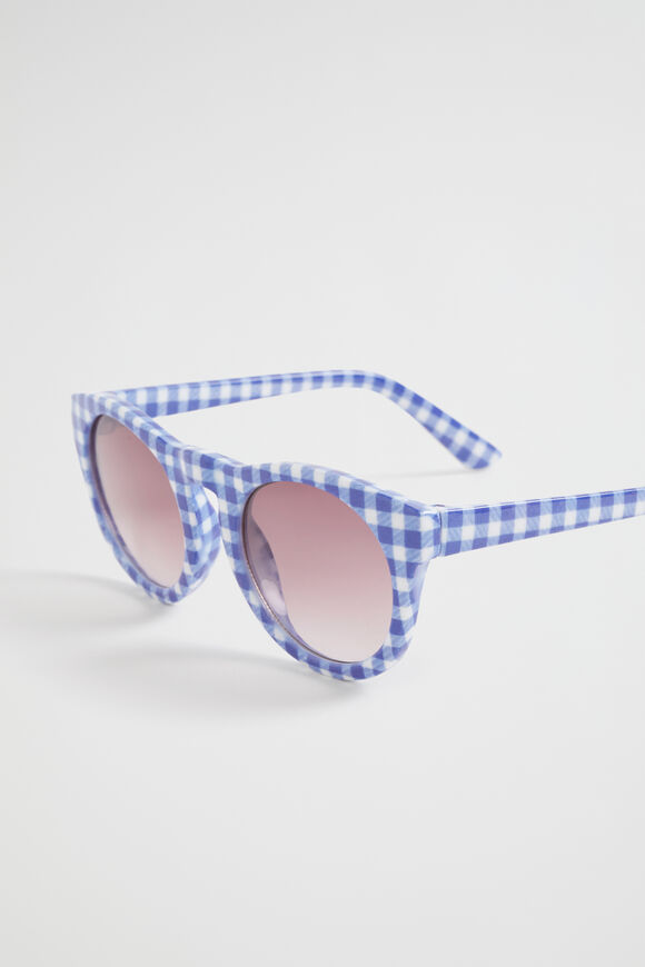 Round Gingham Sunglasses  Multi  hi-res