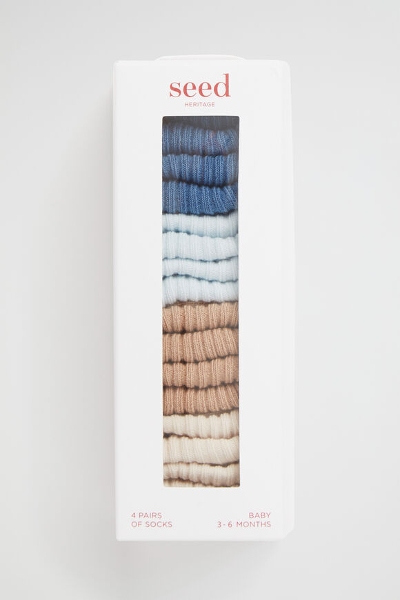 Rib Sock Multipack  Blue  hi-res