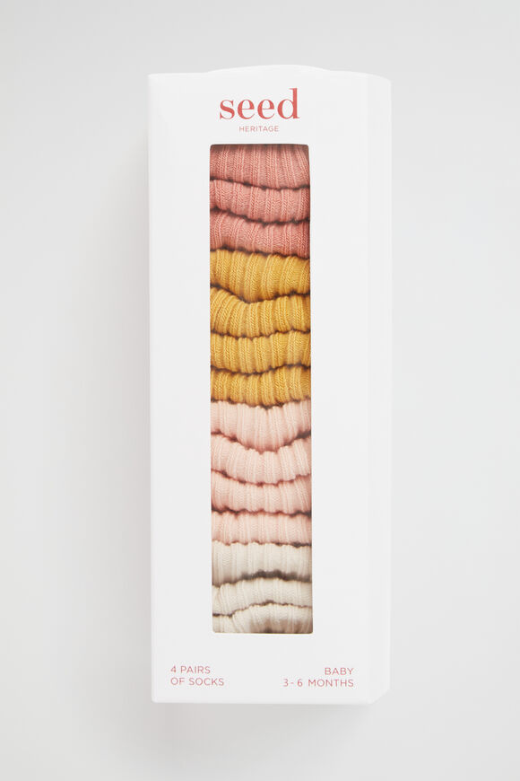 Rib Sock Multipack  Pink  hi-res