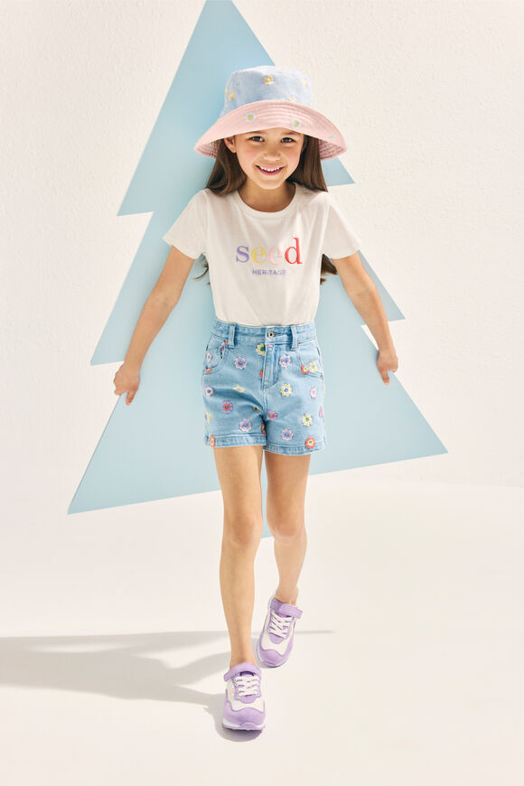 Embroidered Denim Short  Classic Wash  hi-res