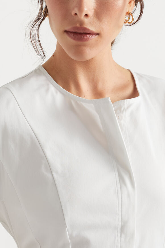 Sateen Full Hem Midi Dress  Whisper White  hi-res
