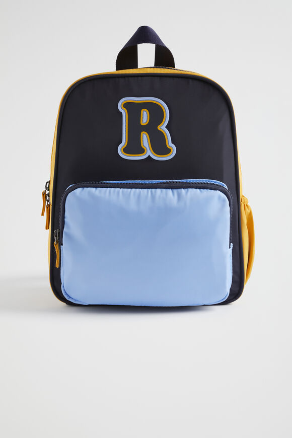 Colour Block Initial Backpack  R  hi-res