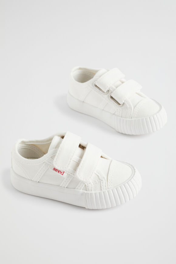 Mini Canvas Double Tab Sneaker  White  hi-res