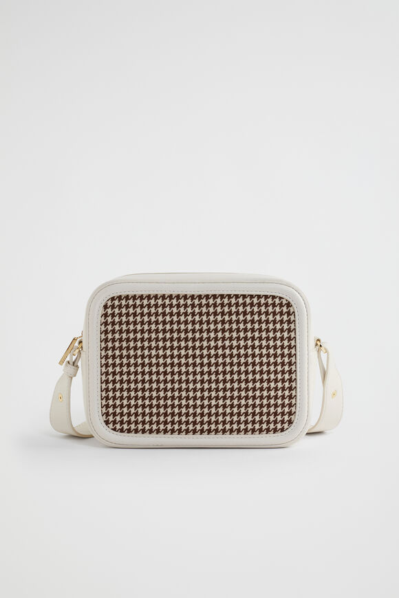 Textured Logo Crossbody Bag  Hot Chocolate Houndstooth  hi-res