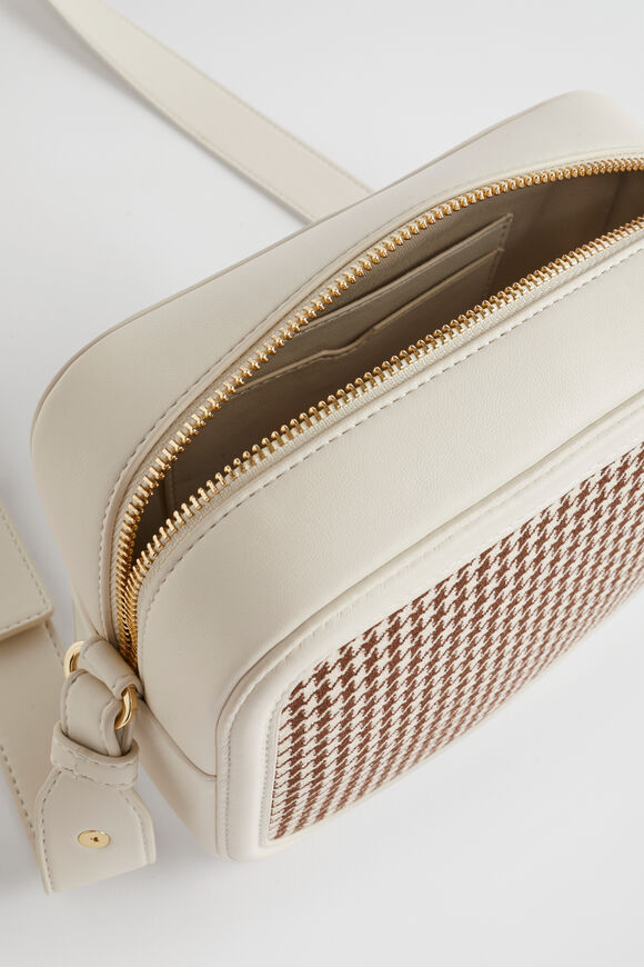 Textured Logo Crossbody Bag  Hot Chocolate Houndstooth  hi-res