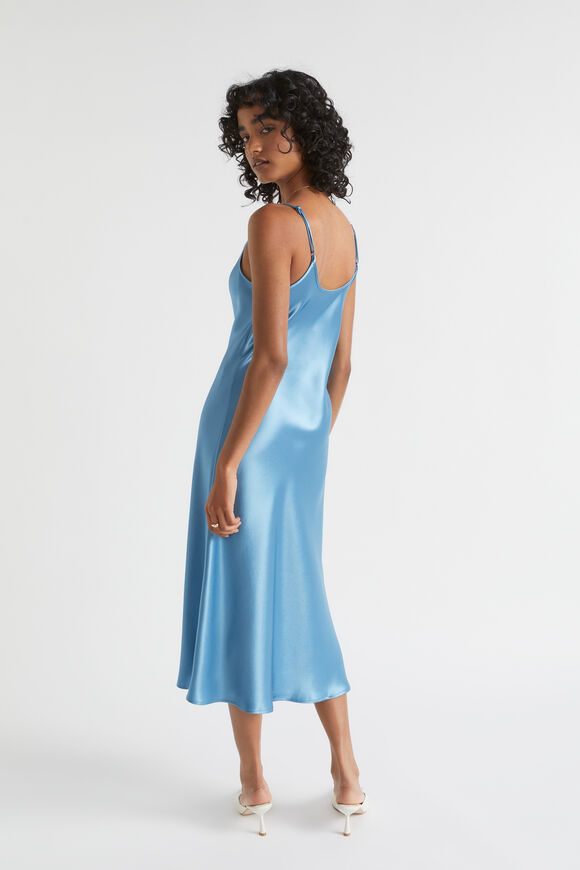 Satin Slip Dress  Soft Cobalt  hi-res