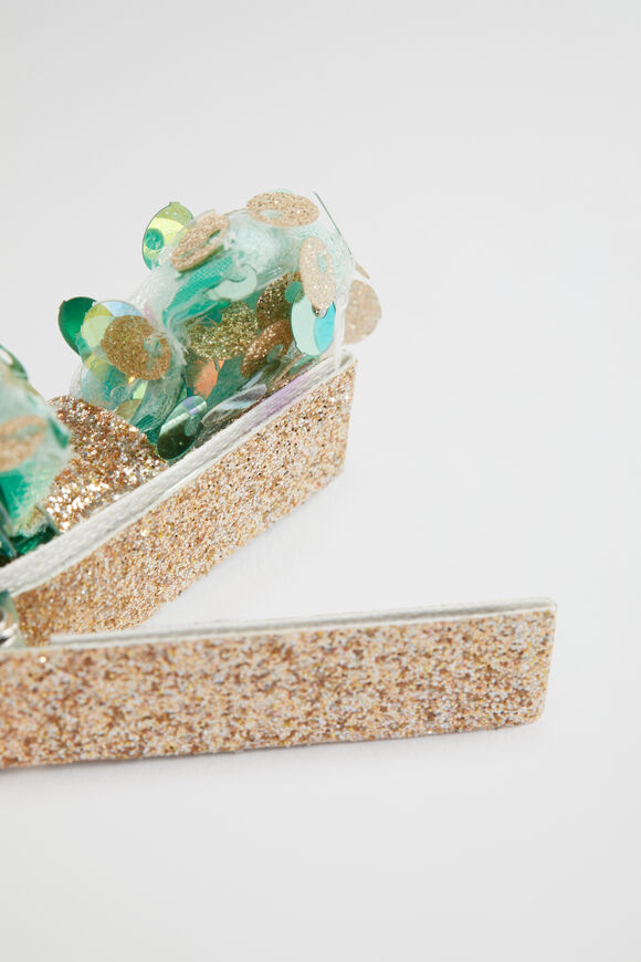 Sequin Bow Duck Clip  Multi  hi-res