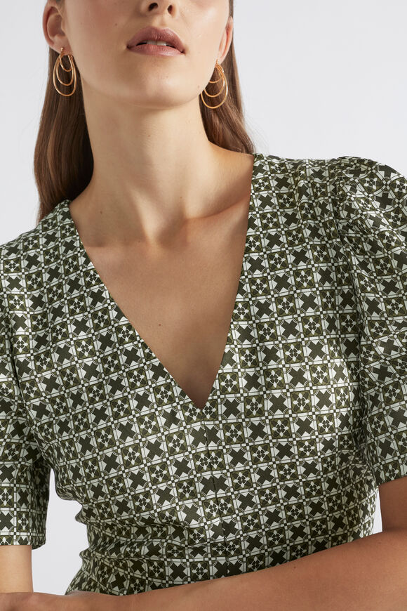Mini Geo Midi Dress  Dark Fern Geo  hi-res