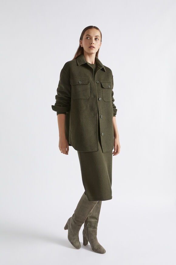 Wool Blend Shacket  Dark Fern  hi-res
