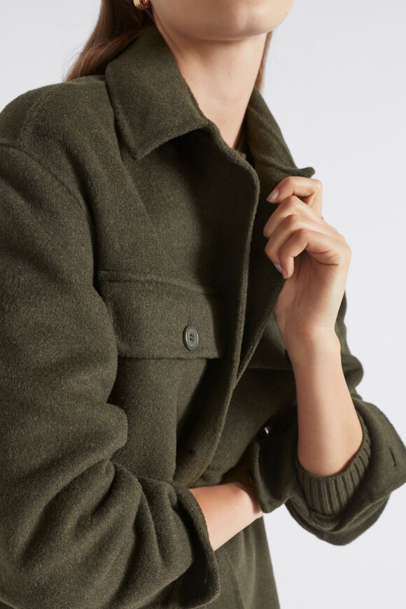 Wool Blend Shacket  Dark Fern  hi-res