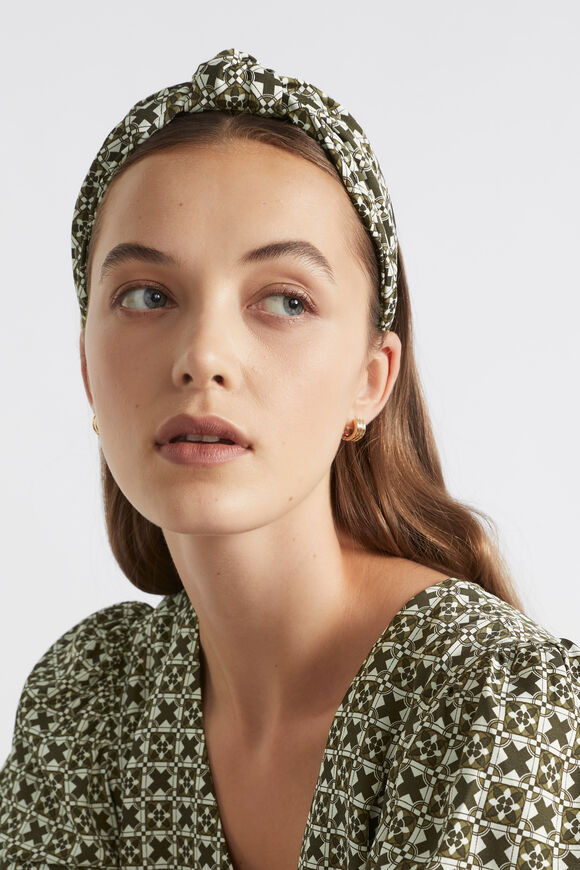 Mini Geo Knot Headband  Dark Fern Geo  hi-res