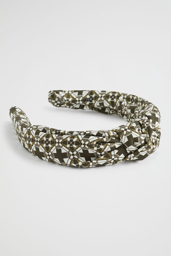 Mini Geo Knot Headband  Dark Fern Geo  hi-res