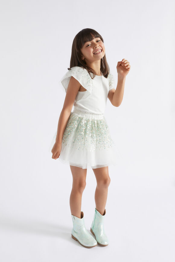 Sequin Sleeve Tee  Canvas  hi-res