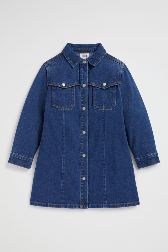 Collared Denim Dress  Indigo  hi-res