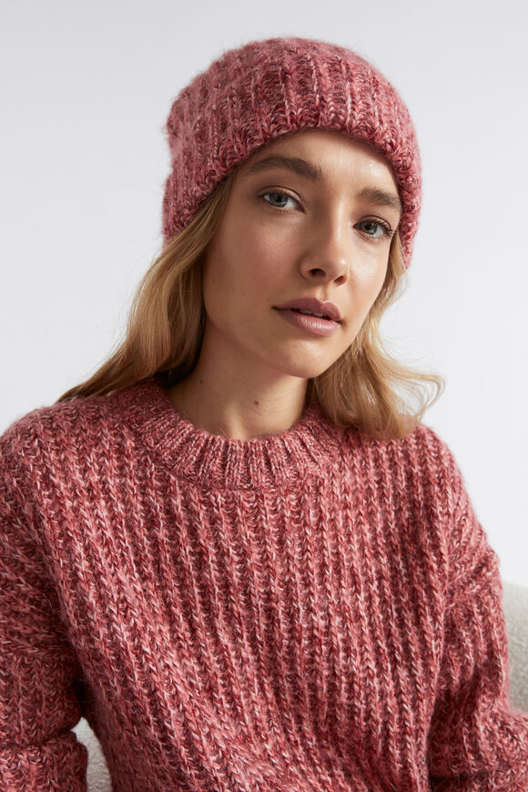 Multi Twist Knit Beanie  Sangria Primrose Twist  hi-res