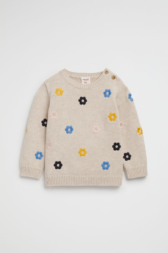 Daisy Knit  Oat Marle  hi-res