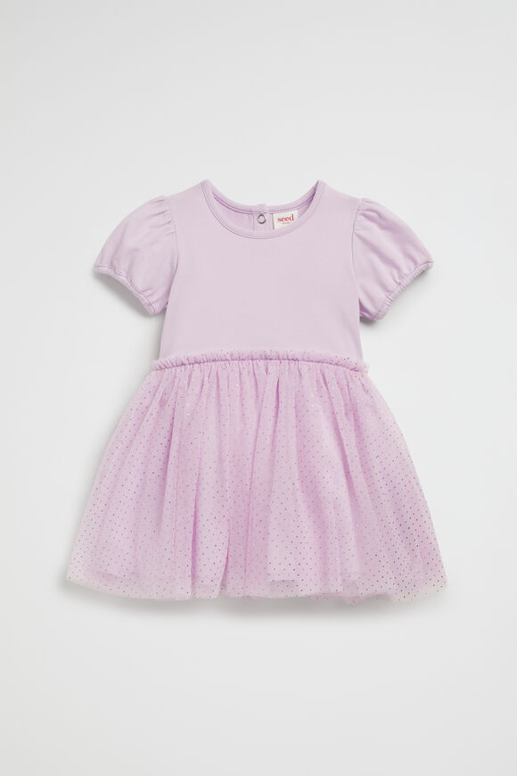 Metallic Pinspot Splice Dress  Orchid  hi-res