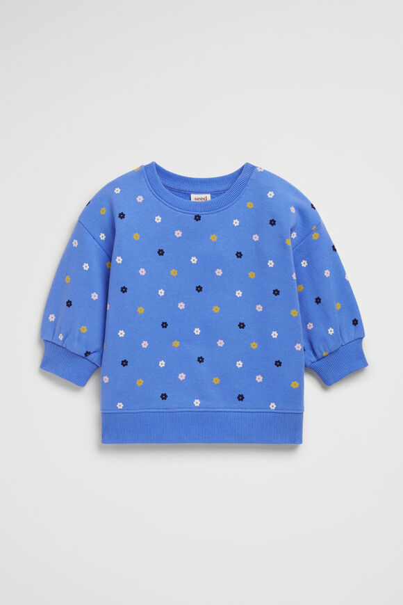 Mini Floral Sweat  Soft Cobalt  hi-res