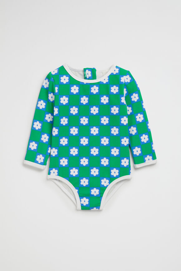 Daisy Check Rashsuit  Pea Green  hi-res