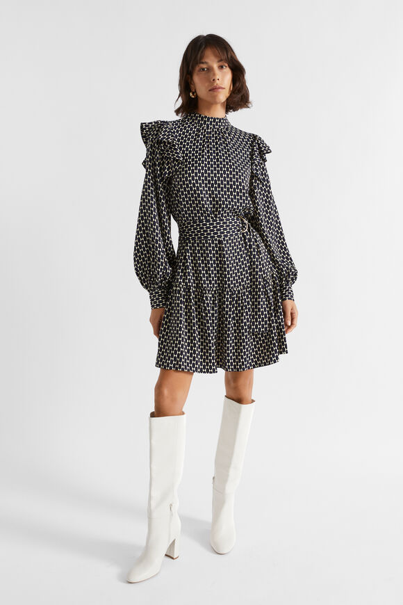 Diamond Geo Mini Dress  Midnight Sky Geo  hi-res