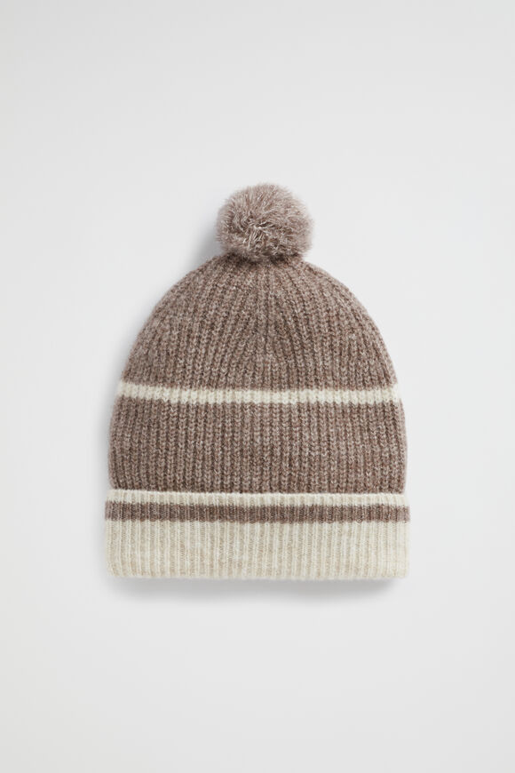 Contrast Stripe Beanie  Hazel Multi  hi-res