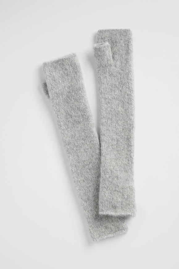Knit Arm Warmers  Grey Marle  hi-res