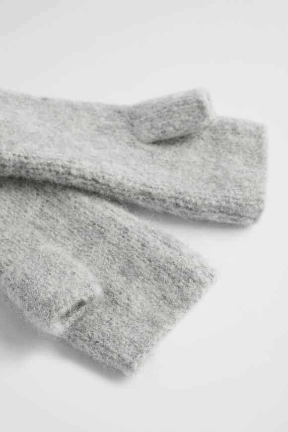 Knit Arm Warmers  Grey Marle  hi-res