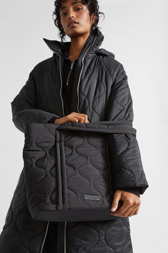 Quilted Tote  Black  hi-res