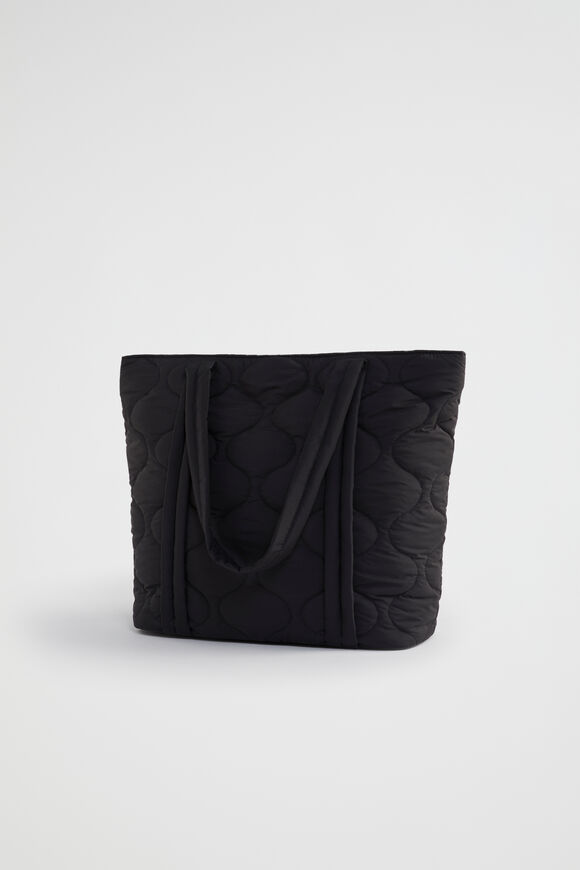 Quilted Tote  Black  hi-res