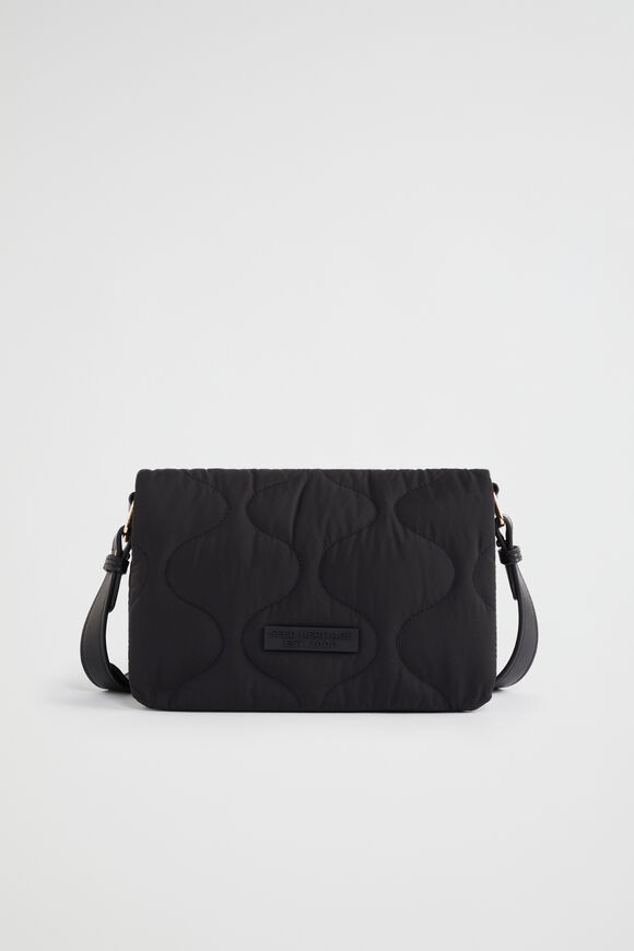 Quilted Crossbody Bag  Black  hi-res