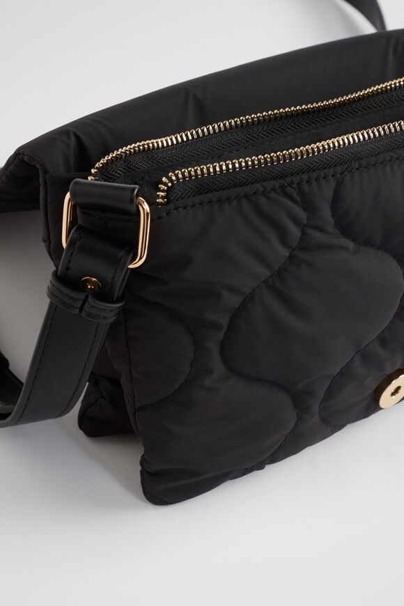 Quilted Crossbody Bag  Black  hi-res