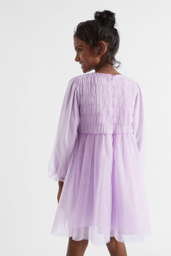 Metallic Pinspot Dress  Orchid  hi-res