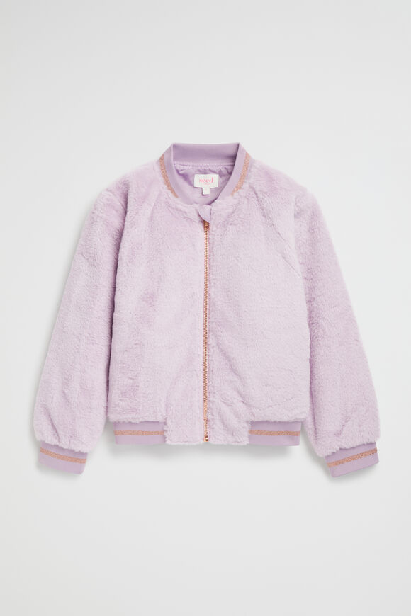 Faux Fur Bomber  Orchid  hi-res