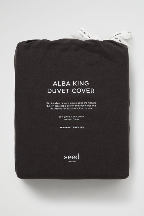 Alba Double Duvet Cover  Charcoal  hi-res