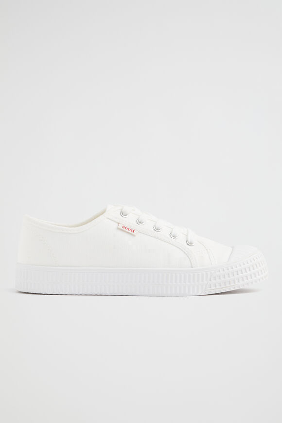Basic Canvas Lace Up Sneaker  White  hi-res