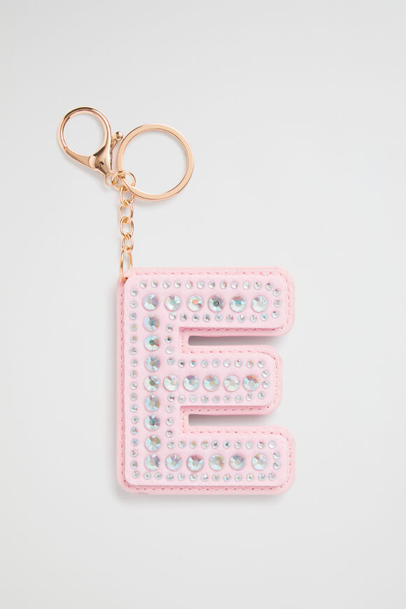 Jewel Initial Keyring  E  hi-res