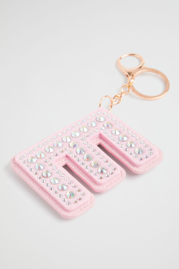 Jewel Initial Keyring  E  hi-res