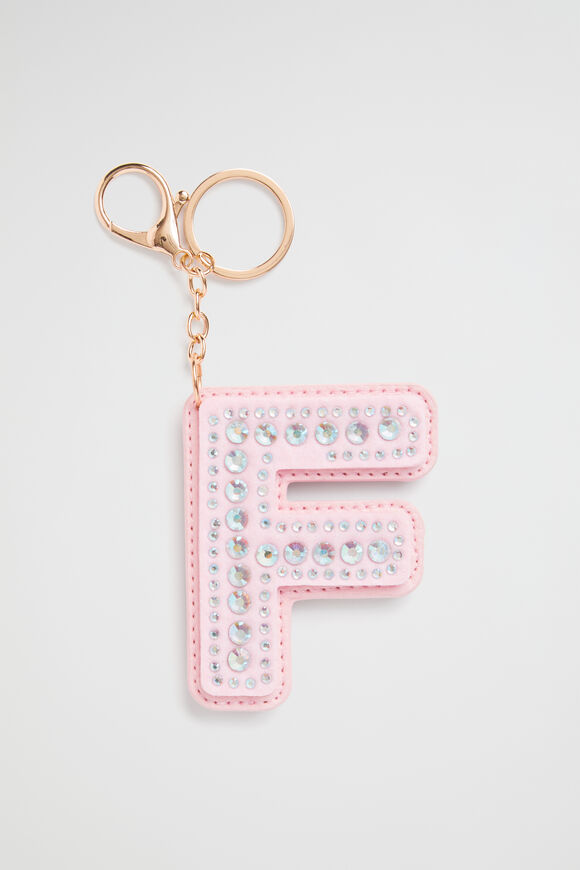 Jewel Initial Keyring  F  hi-res