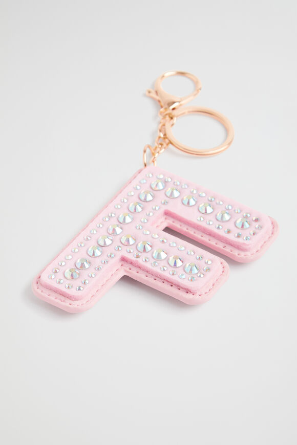 Jewel Initial Keyring  F  hi-res