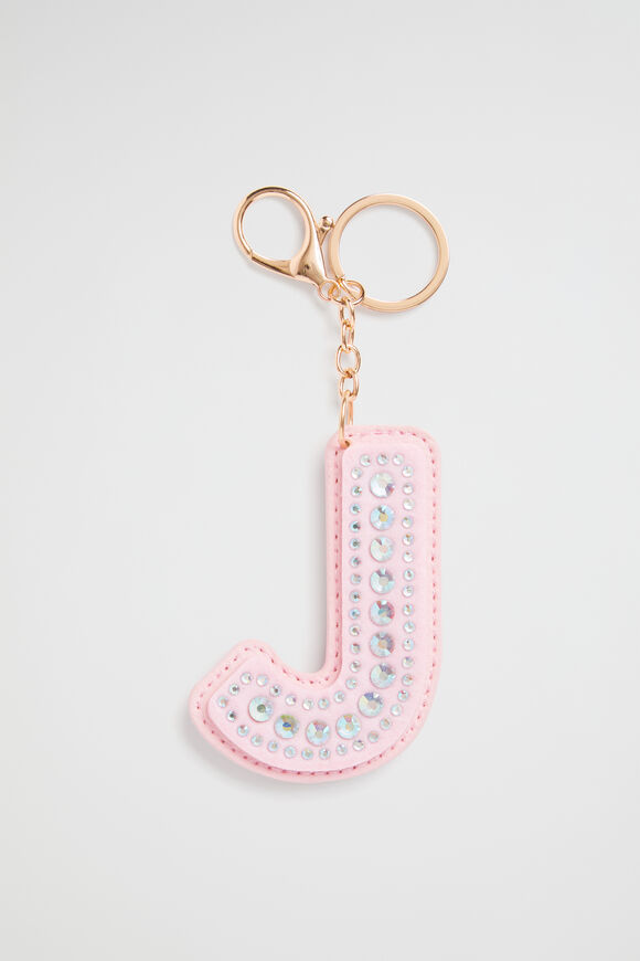 Jewel Initial Keyring  J  hi-res