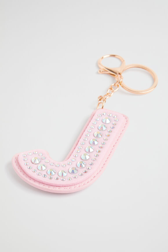 Jewel Initial Keyring  J  hi-res