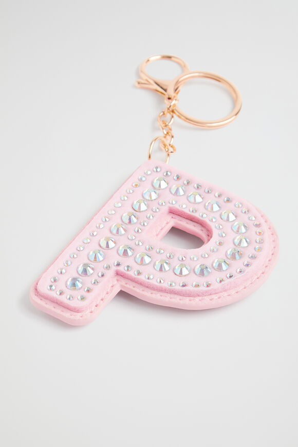 Jewel Initial Keyring  P  hi-res
