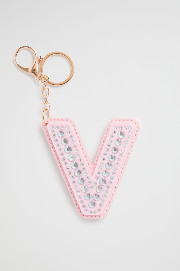 Jewel Initial Keyring  V  hi-res