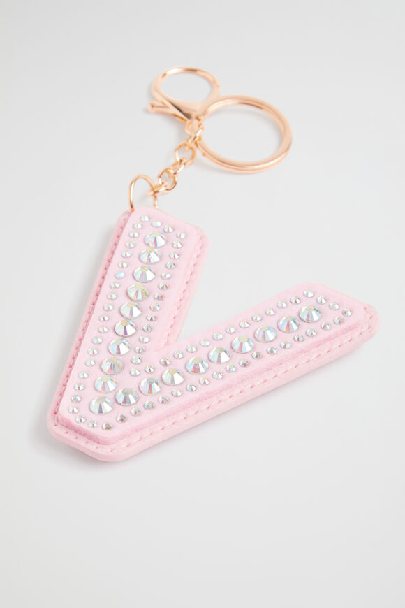 Jewel Initial Keyring  V  hi-res