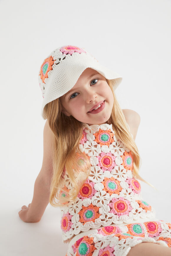 Crochet Bucket Hat  Multi  hi-res
