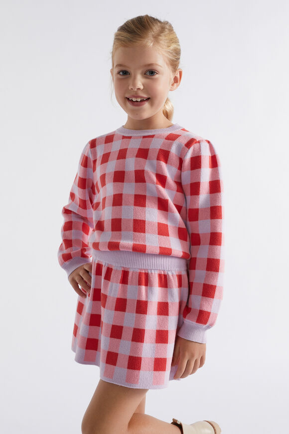 Gingham Knit  Orchid  hi-res