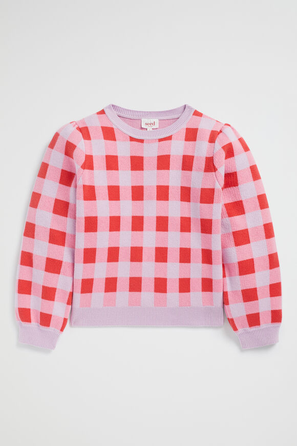 Gingham Knit  Orchid  hi-res