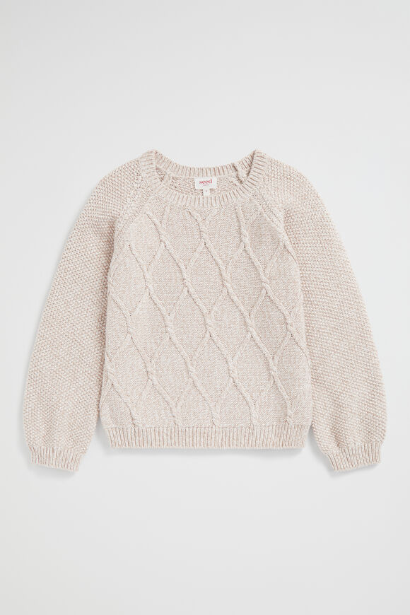 Speckle Cable Knit  Chai  hi-res
