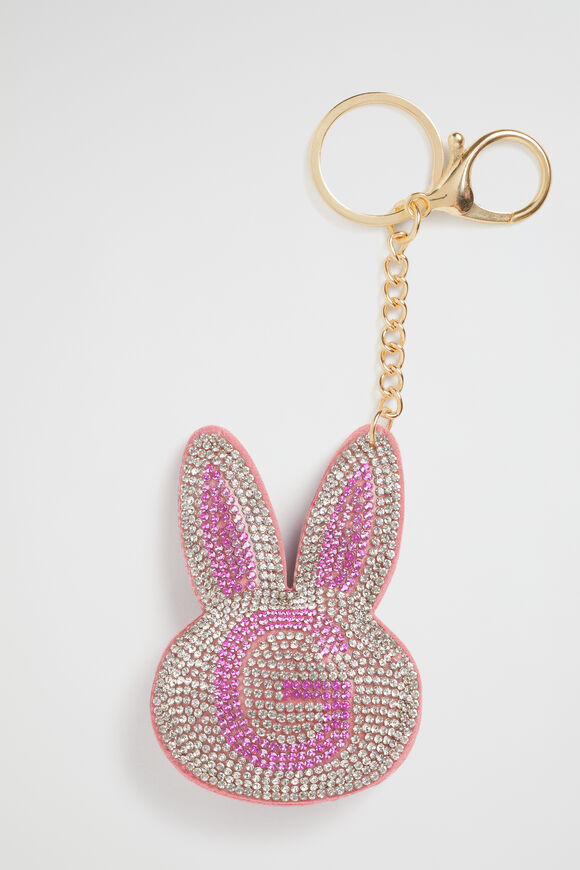 Bunny Initial Keyring  G  hi-res