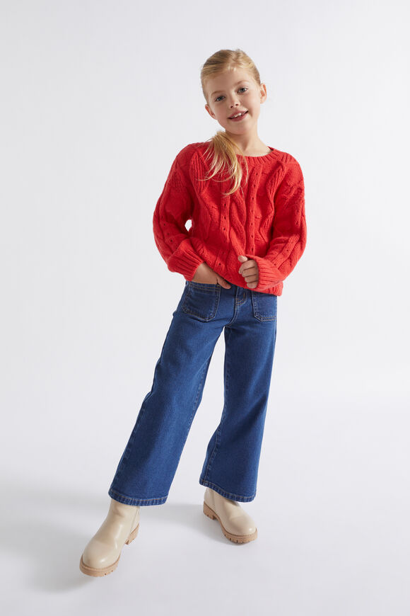 Pompom Cable Knit  Super Red  hi-res
